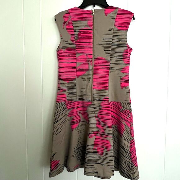 Apt.9 Women’s Pink Beige Black Sleeveless Crew Neck A-Line Flare Graphic Dress M - Picture 3 of 3